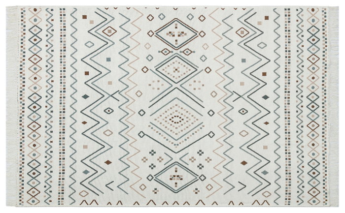 Conceptum Alfombra Ecológica Beige, Azul y Visón 80 x 300 cm
